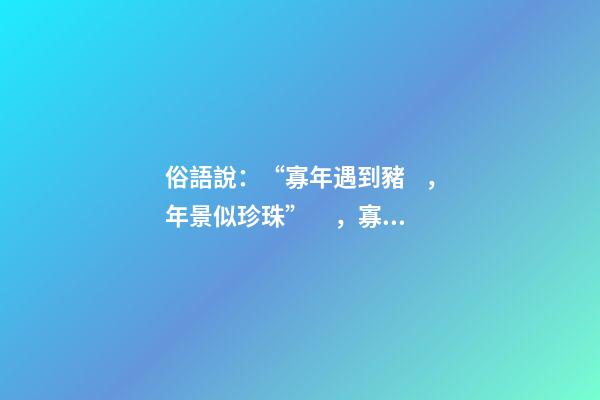 俗語說：“寡年遇到豬，年景似珍珠”，寡年是什么？是好是壞？
